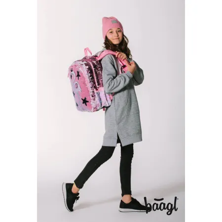 BAAGL SET 3 Fun Plameňák: batoh, penál a silikonové pouzdro