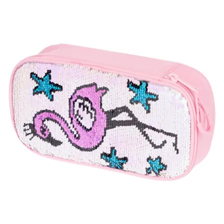 BAAGL SET 3 Fun Plameňák: batoh, penál a silikonové pouzdro