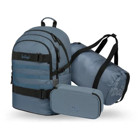 BAAGL SET 3 Skate Dust Blue: batoh, penál, sportovní taška  GRS