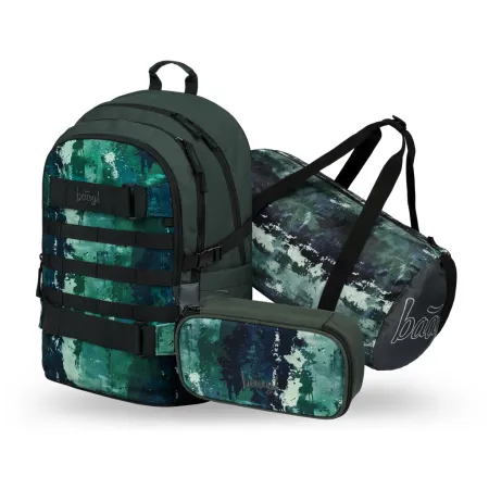 BAAGL SET 3 Skate Forest: batoh, penál, sportovní taška  GRS