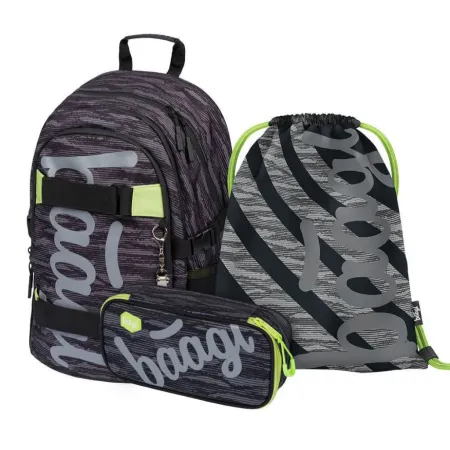 BAAGL SET 3 Skate Grey: batoh, penál, sáček