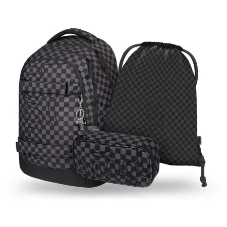 BAAGL SET 3 Skate Max Ska šedá: batoh, penál, sáček GRS