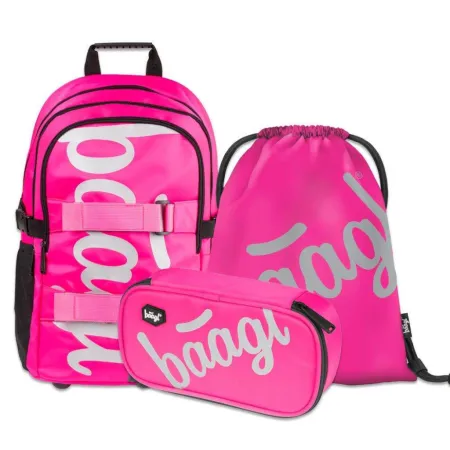 BAAGL SET 3 Skate Pink: batoh, penál, sáček