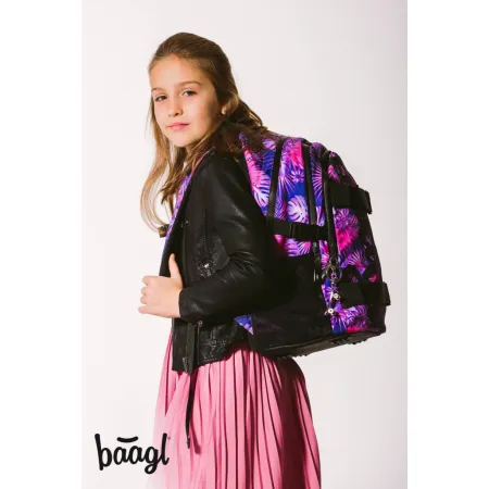 BAAGL SET 3 Skate Violet: batoh, penál a sáček