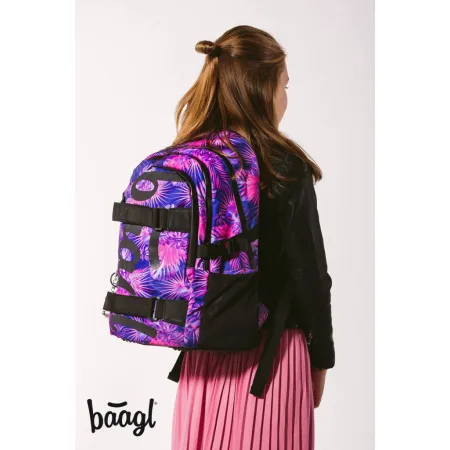 BAAGL SET 3 Skate Violet: batoh, penál a sáček