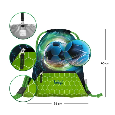 BAAGL SET 3 Zippy plus Fotbalový míč: aktovka, penál, sáček