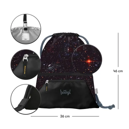 BAAGL SET 3 Zippy plus Pixel Space: aktovka, penál, sáček