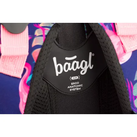 BAAGL SET 4 Flamingo: aktovka, peněženka, penál, sáček