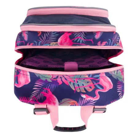 BAAGL SET 4 Flamingo: aktovka, peněženka, penál, sáček