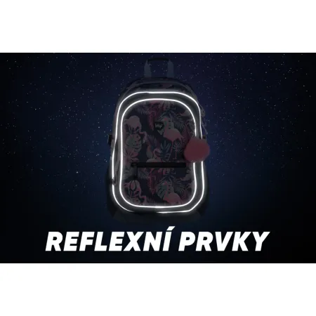 BAAGL SET 4 Flamingo: aktovka, peněženka, penál, sáček