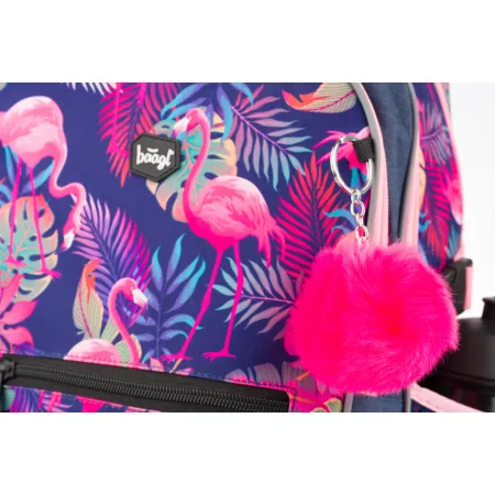 BAAGL SET 4 Flamingo: aktovka, peněženka, penál, sáček