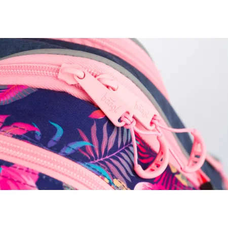 BAAGL SET 4 Flamingo: aktovka, peněženka, penál, sáček