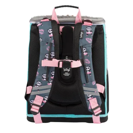 BAAGL SET 4 Panda: aktovka, peněženka, penál, sáček