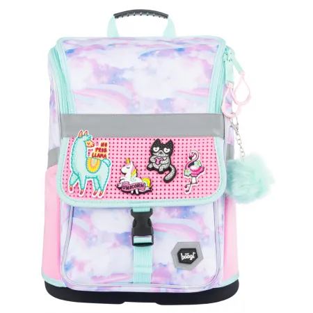 BAAGL SET 4 Zippy Duha: aktovka, penál, sáček, silikonové pouzdro