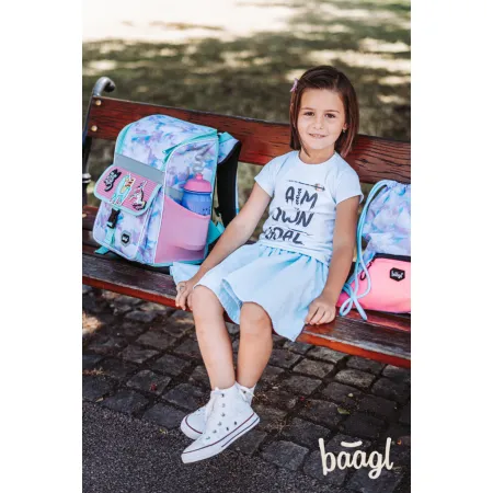 BAAGL SET 4 Zippy Duha: aktovka, penál, sáček, silikonové pouzdro