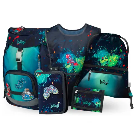 BAAGL SET 5 AIRY Chill: batoh, penál, sáček, zástěra, peněženka