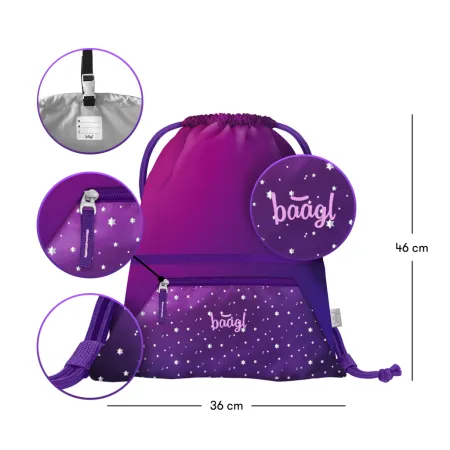 BAAGL SET 5 AIRY Koně srdce: batoh, penál, sáček, zástěra, peněženka