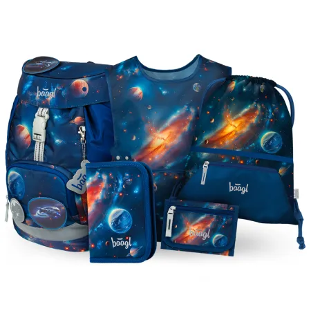 BAAGL SET 5 AIRY Vesmír: batoh, penál, sáček, zástěra, peněženka