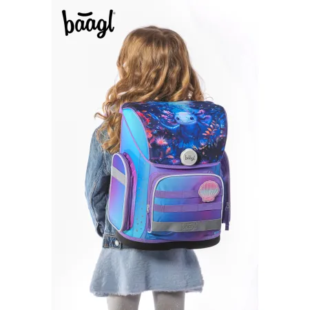 BAAGL SET 5 Ergo Axolotl: aktovka, penál, sáček, zástěra, peněženka