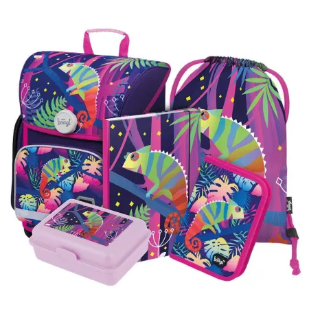 BAAGL SET 5 Ergo Chameleon: aktovka, penál, sáček, desky, box