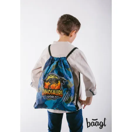 BAAGL SET 5 Ergo Dinosaurs World: aktovka, penál, sáček, desky, box