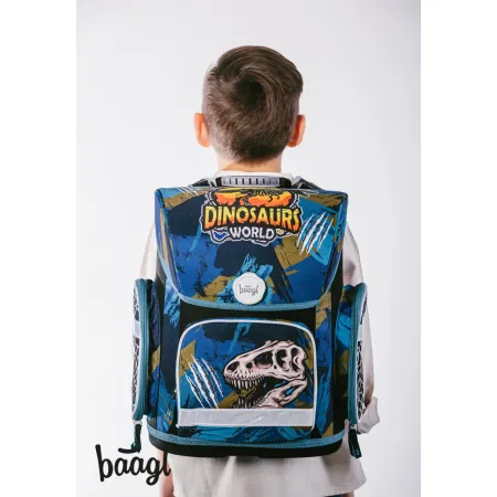 BAAGL SET 5 Ergo Dinosaurs World: aktovka, penál, sáček, desky, box