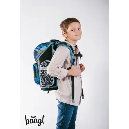 BAAGL SET 5 Ergo Dinosaurs World: aktovka, penál, sáček, desky, box