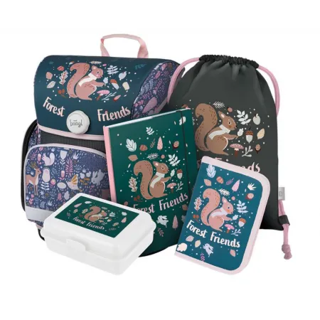 BAAGL SET 5 Ergo Veverka: aktovka, penál, sáček, desky, box