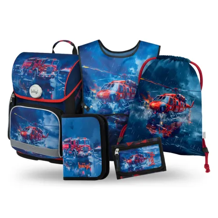 BAAGL SET 5 Ergo Záchranáři: aktovka, penál, sáček, zástěra, peněženka