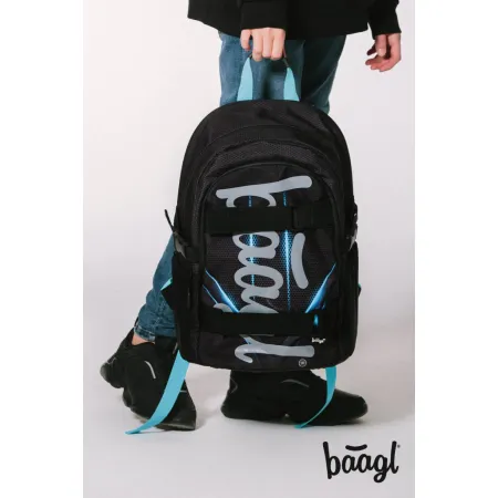 BAAGL SET 5 Skate Bluelight: batoh, penál, sáček, láhev, peněženka