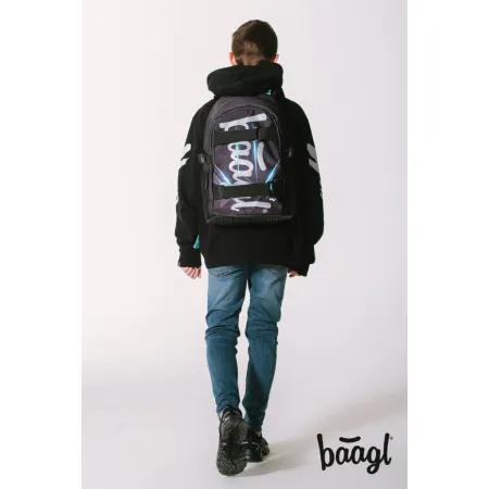 BAAGL SET 5 Skate Bluelight: batoh, penál, sáček, láhev, peněženka