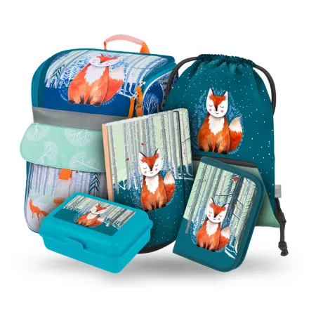 BAAGL SET 5 Zippy Liška: aktovka, penál, sáček, desky, box