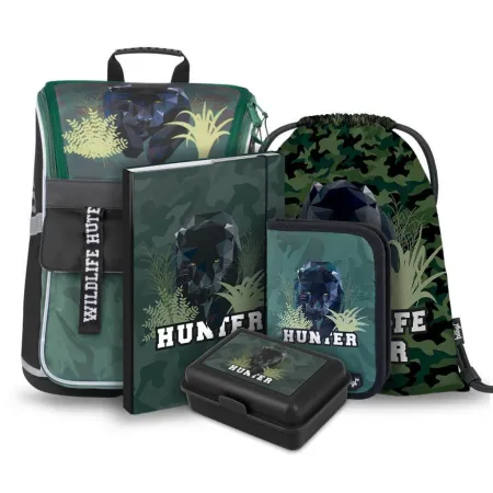 BAAGL SET 5 Zippy Panter: aktovka, penál, sáček, desky, box