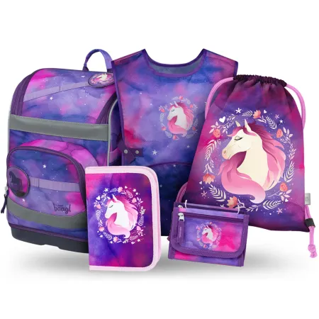 BAAGL SET 5 Zippy Plus Kůň: aktovka, penál, sáček, zástěra, peněženka