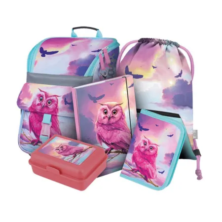 BAAGL SET 5 Zippy Sova: aktovka, penál, sáček, desky, box
