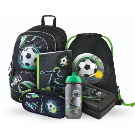 BAAGL SET 6 Fotbal: batoh, penál etue, sáček, box, láhev, desky