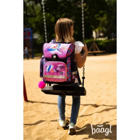 BAAGL SET 6 Papoušek: aktovka, penál, sáček, desky, box, peněženka