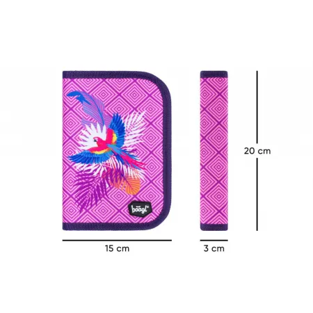 BAAGL SET 6 Papoušek: aktovka, penál, sáček, desky, box, peněženka