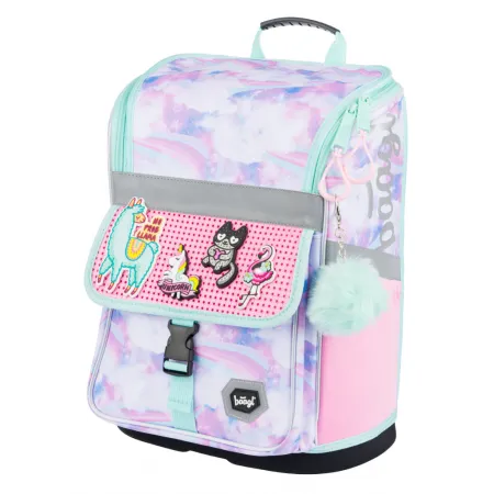 BAAGL SET 6 Zippy Duha: aktovka, dvoupatrový penál, sáček, desky, box, silikon. pouzdro