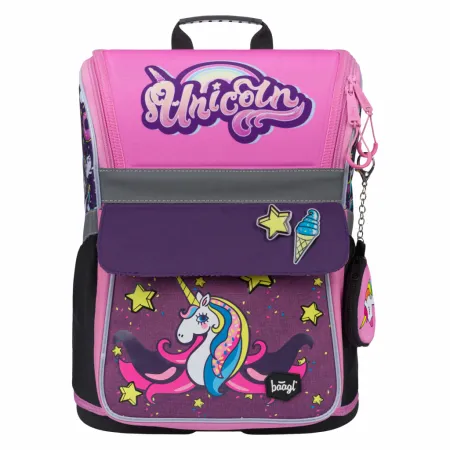 BAAGL SET 7 Zippy Unicorn: aktovka, penál, sáček, desky, box, zástěra, samolepky
