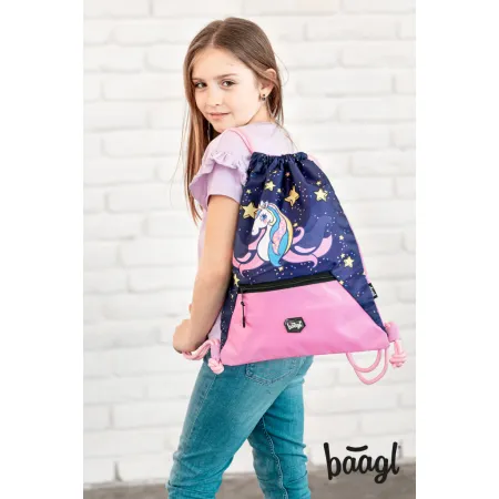 BAAGL SET 7 Zippy Unicorn: aktovka, penál, sáček, desky, box, zástěra, samolepky