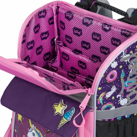 BAAGL SET 7 Zippy Unicorn: aktovka, penál, sáček, desky, box, zástěra, samolepky