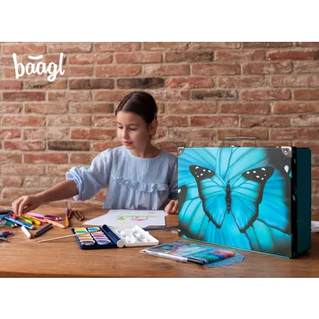 BAAGL Skládací školní kufřík Butterfly s kováním