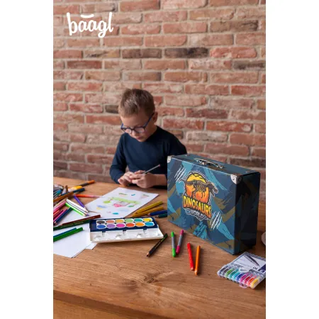 BAAGL Skládací školní kufřík Dinosaurs World s kováním