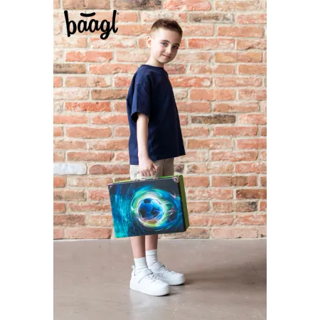 BAAGL Skládací školní kufřík Fotbal Míč s kováním