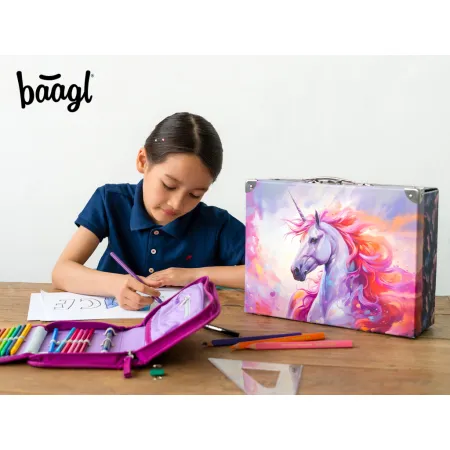 BAAGL Skládací školní kufřík Jednorožec Království s kováním