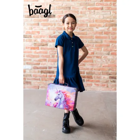 BAAGL Skládací školní kufřík Jednorožec Království s kováním