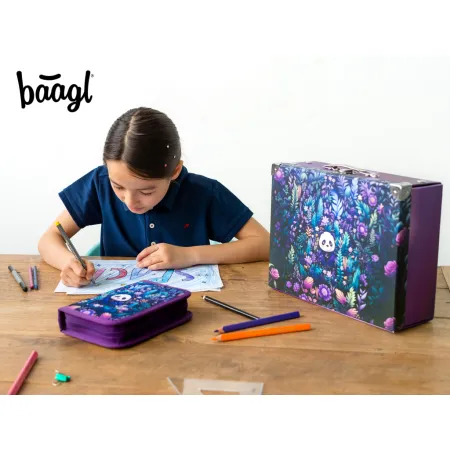 BAAGL Skládací školní kufřík Jungle Panda s kováním