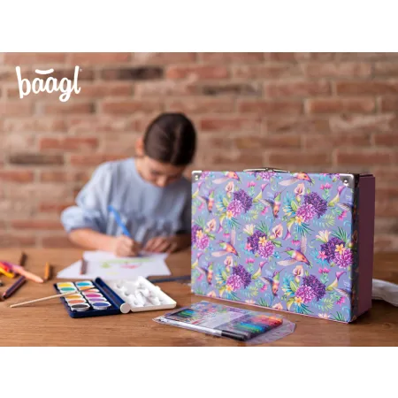 BAAGL Skládací školní kufřík Kolibřík s kováním