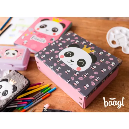 BAAGL Skládací školní kufřík Panda s kováním